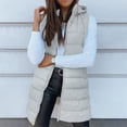thumbnail image 5 of Long Puffer Vest WomenLong Jacket Vest Womens Vests Outerwear Zip Up Puffy Coat Long Quilted Vest Women Womens Vest With Hood Packable Sleeveless Vest For Winter Puffy Jacket For Win, 5 of 9