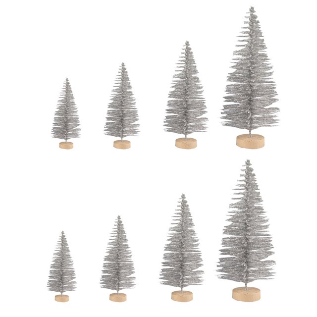 Worallymy Mini árbol de Navidad para el hogar oficina mesa mini árbol adorno con base redonda decoración de vacaciones plata Worallymy JD735810692