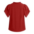 thumbnail image 7 of T Shirts for Women 2026 Summer Short Ruffle Sleeve V Neck Chiffon Dressy Casual Tshirt Blouse Tunic Top, 7 of 7