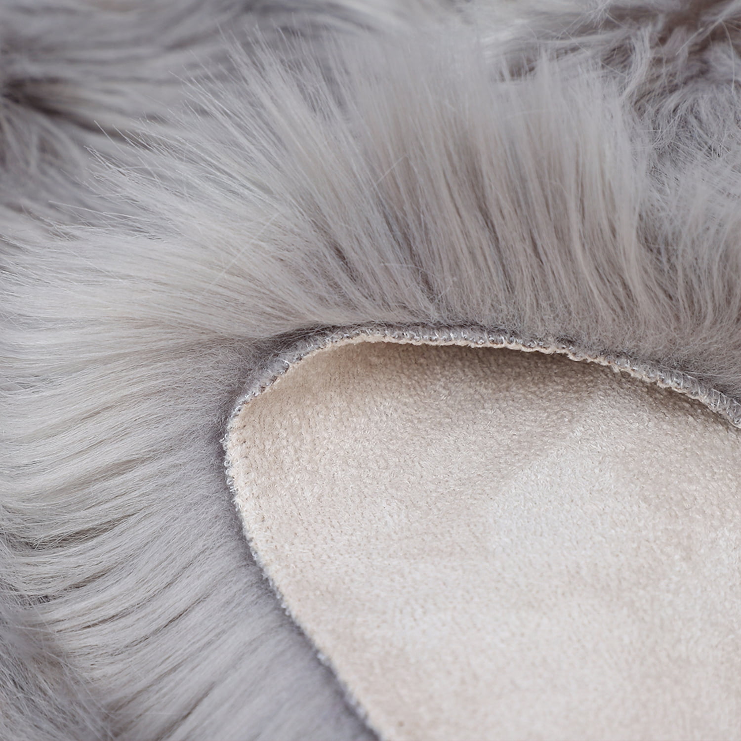 Unique Bargains Faux Sheepskin Rugs Plush Area Rug Light Gray 2x3 Feet
