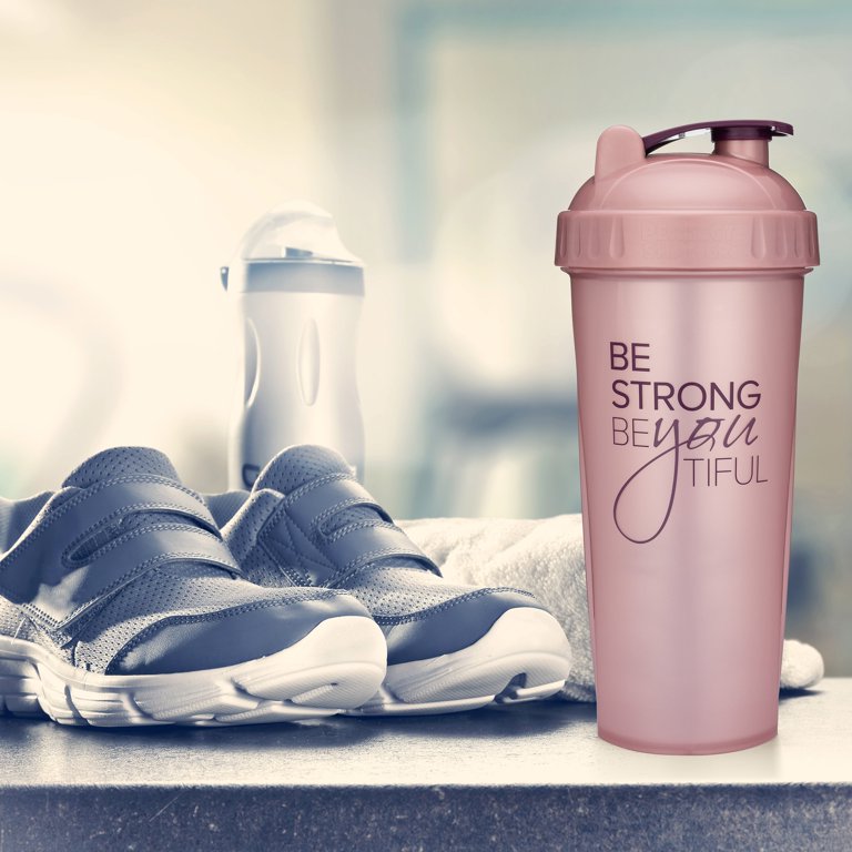 Stainless Insulated Blender Bottle Motivational Quote, Go Hard with  Barbells