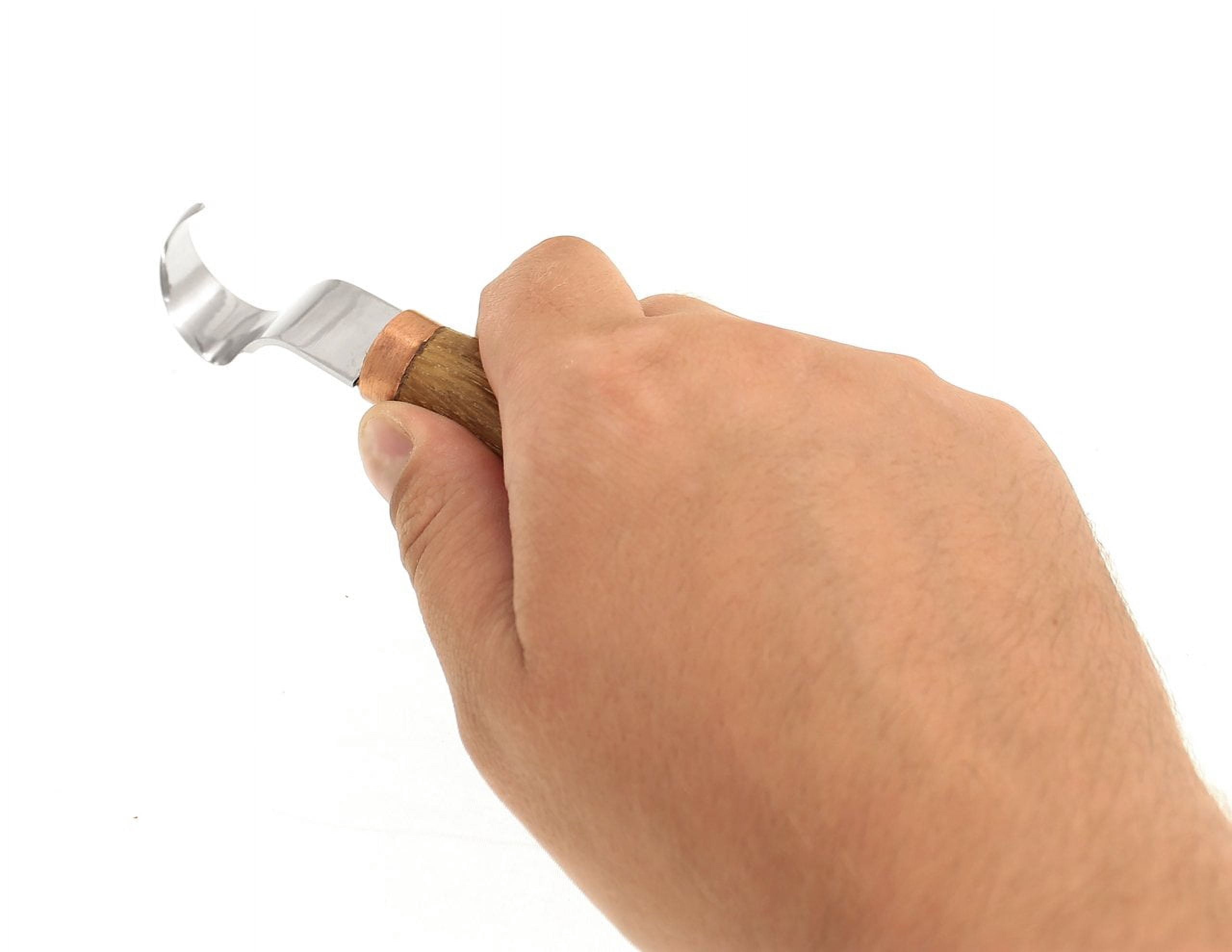 Ensemble de 3 outils de sculpture sur bois, couteau à crochet à découper à la cuillère, couteau à découper en bois, couteau à découper les copeaux pour le travail du bois et