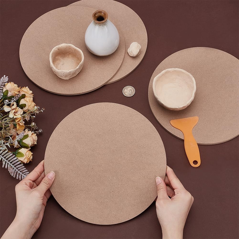 3Pcs 30cm Square Pottery Wheel Bat Ceramic Drying Slab Ceramic Clay Throwing Bats Pottery Bats for Pottery Wheel Portable Clay Wedging Board with Built for Clay Crafts Arts Making DIY