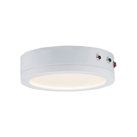 57784WTWT Maxim Lighting Wafer-40W 1 LED Round Flush Mount with Emergency Back Up-7 Inches wide by 1.75 inches high