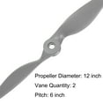 thumbnail image 4 of Uxcell 12x6 Inch RC Propellers 2-Vane Blades Props Gray with Adapter Rings RC Airplane Aircraft Prop Replacement 3Pcs, 4 of 7