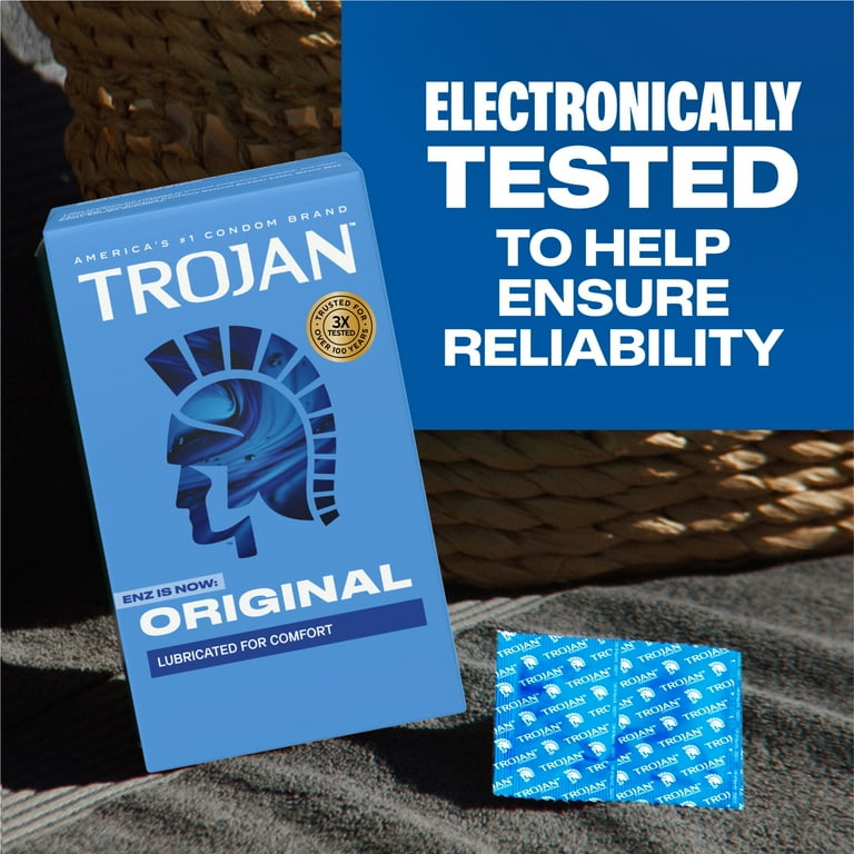 Trojan Original Latex Lubricated Condoms for Men, Classic Straight
