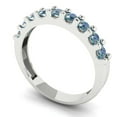 thumbnail image 2 of 0.63 ctw Wedding Band for Women - 18K White Gold Blue Moissanite Stackable Eternity Ring, 2 of 6