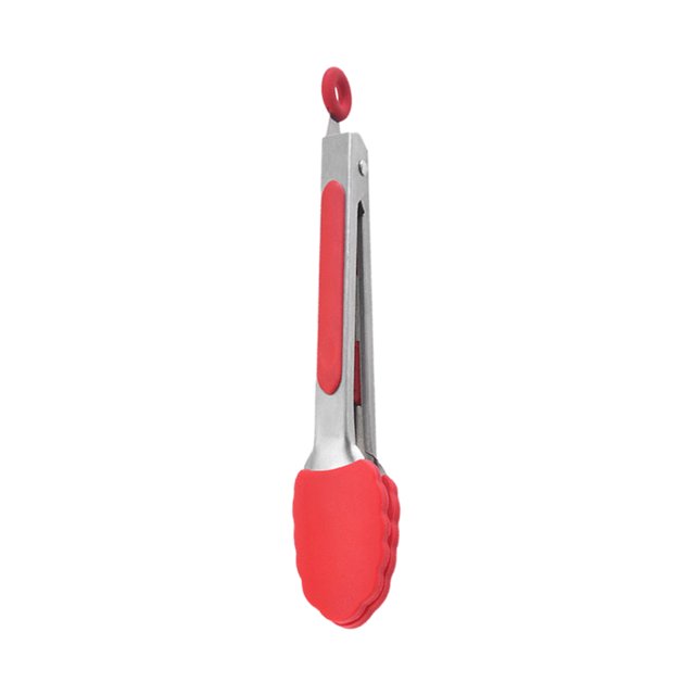 Pinzas de cocina con puntas de silicona, abrazadera de pan para asar resistente al calor antiadherente 7 pulgadas rojo Zulema Pinzas de cocina