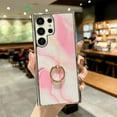thumbnail image 1 of SaniMore for Samsung Galaxu S23 Ultra 6.8" 2023 Case with 360 Rotating Ring Bracket, Unique Fashion Marble Print Pattern Soft TPU Slim Fit Protective Shockproof Stylish Girly Stand Case, Rosegold, 1 of 7