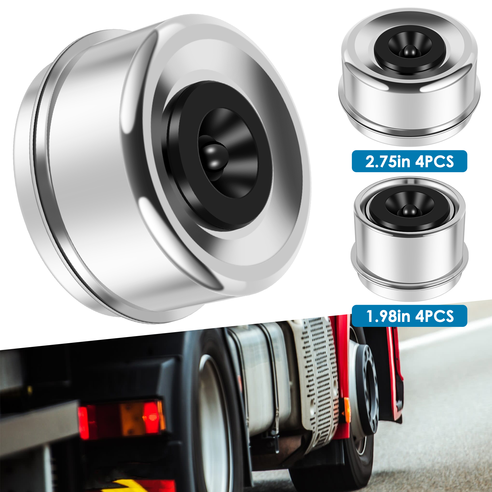 4x Dexter EZ Lube Rubber Dust Plug Grease Caps – 2.44 Inch, Trailer Axle Hub, 5-6 Lug