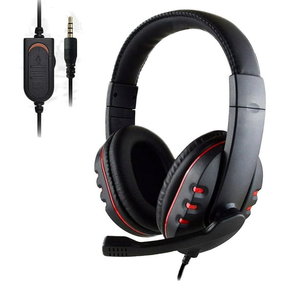 EIMELI Gaming Headset for PC, PS4, Laptop, Crystal Clear Sound Computer Gamer Headset with Noise Canceling Mic - Lightweight Comfortable Over Ear Headphones (3.5mm Plug)