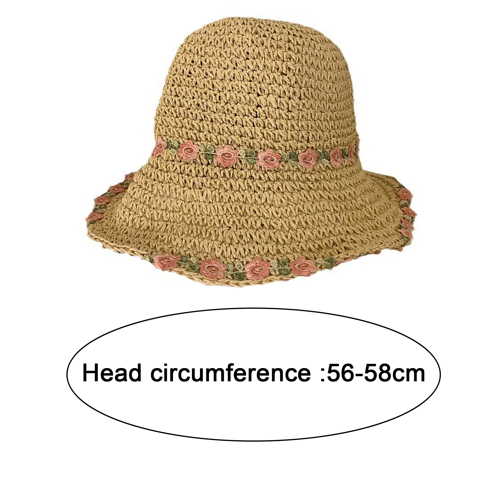 Women Straw Hat Hollow Out Fake Flower Decor Anti-UV Sun  display picture 1
