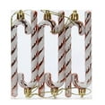 thumbnail image 2 of NWOKYZGH 6Pcs Candy Cane Christmas Decorations, Rose Gold and White Candy Cane Decoration Christmas Hanging Ornaments for Christmas Tree Xmas Holiday Party Supplies Decoration Favors, 2 of 7