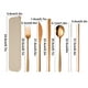 thumbnail image 3 of Juego de cubiertos de acero inoxidable 7 piezas | Cuchillo portátil Tenedor Cuchara Palillos Paja Cepillo | Utensilios de viaje compactos pulidos a espejo | Bolsa Organizadora Duradera | Picnic de, 3 of 6