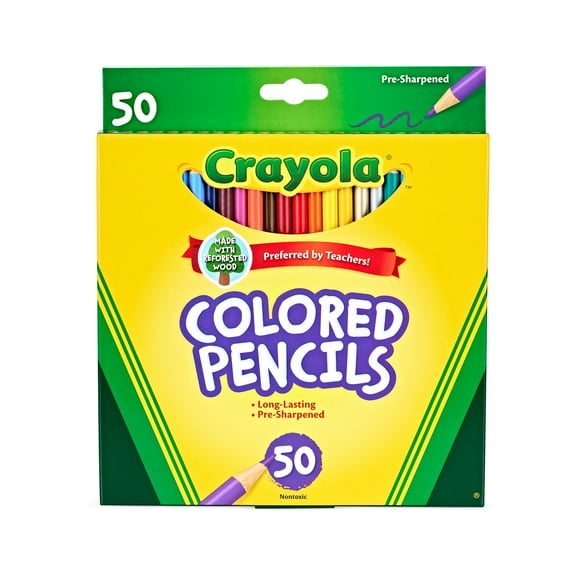 Crayola Colored Pencil Set, 50 Ct, School Supplies, Adult Coloring Pencils, Gift