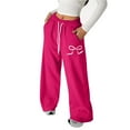 thumbnail image 2 of Teen Sweatpants Boys Jogger Pants With Pockets Drawstring Basic Girls Red Sweatpants Boys Size 11-12 Years Pants, 2 of 4