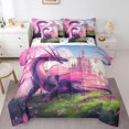 thumbnail image 1 of Erosebridal Literie Dragon Occidental Taille Jumeau, Ensemble de Couette Château de Princesse pour Filles, Réversible 7 Pcs, 1 of 5