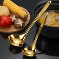 thumbnail image 5 of Premium Stainless Steel Soup Ladle,Skimmer Spoon Stainless Steel Grease Filter Premium Cooking Spoons With Long Handle - gold, 5 of 5