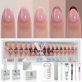 thumbnail image 1 of SXC Cosmetics French Tip Press On Nails - Skin Tone Nude and Color Series XS Almond X-Pro Tips Starter Kit ST118KIT, 1 of 5