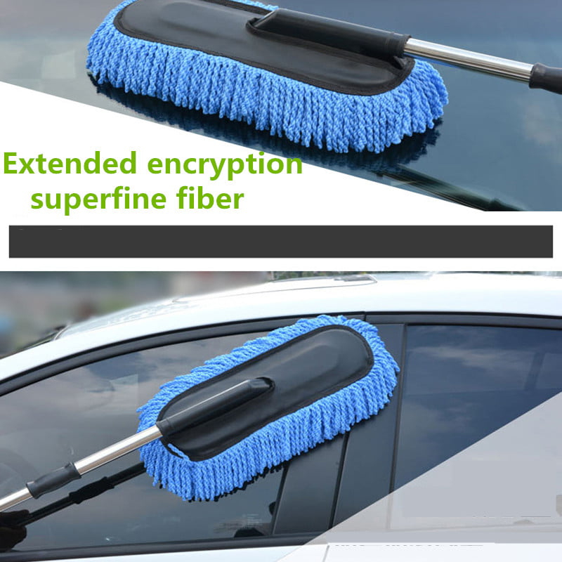 Microfiber Car Duster Brush Portable Cleaning Duster for Car,Exterior or Interior Use with Long Unbreakable Retractable Handle 