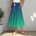 thumbnail image 4 of Mgmyaa Womens Maxi Skirt Casual Comfy Gradient Color A-Line Elastic Waist Long Skirts, 4 of 6