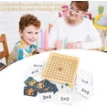 thumbnail image 3 of Wooden Math Multiplication Board Montessori Children Counting Toy, Educational Wooden Math Blocks Board for Toddlers Kids Over 3 Years Old (Multiplication), 3 of 6