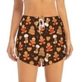 thumbnail image 2 of KLL Christmas Gingerbread Cookies Pattern Shorts Women,Athletic Shorts High Waisted Running Shorts Pocket Sporty Short Gym Elastic Workout Shorts-Medium, 2 of 7