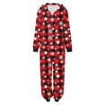 thumbnail image 3 of WREESH 2025 Womens Plaid Hooded Onesie Christmas Family Matching Pajamas Cozy Fleece Loungewear Long Sleeve Holiday Sleepwear Set, 3 of 7
