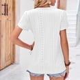 thumbnail image 4 of Njoeus Women's Summer Lace V-Neck Eyelet Tunic Tops Short Sleeve Tee Shirts Loose Casual Dressy Blouses S-XXL, 4 of 5