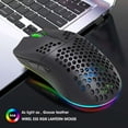 thumbnail image 3 of Hexamurby Ultralight Wireless Gaming Mouse,6 Kinds RGB Backlit,5 Levels Adjustable,Lightweight Honeycomb Shell Mice for PC Gamers(Black), 3 of 9