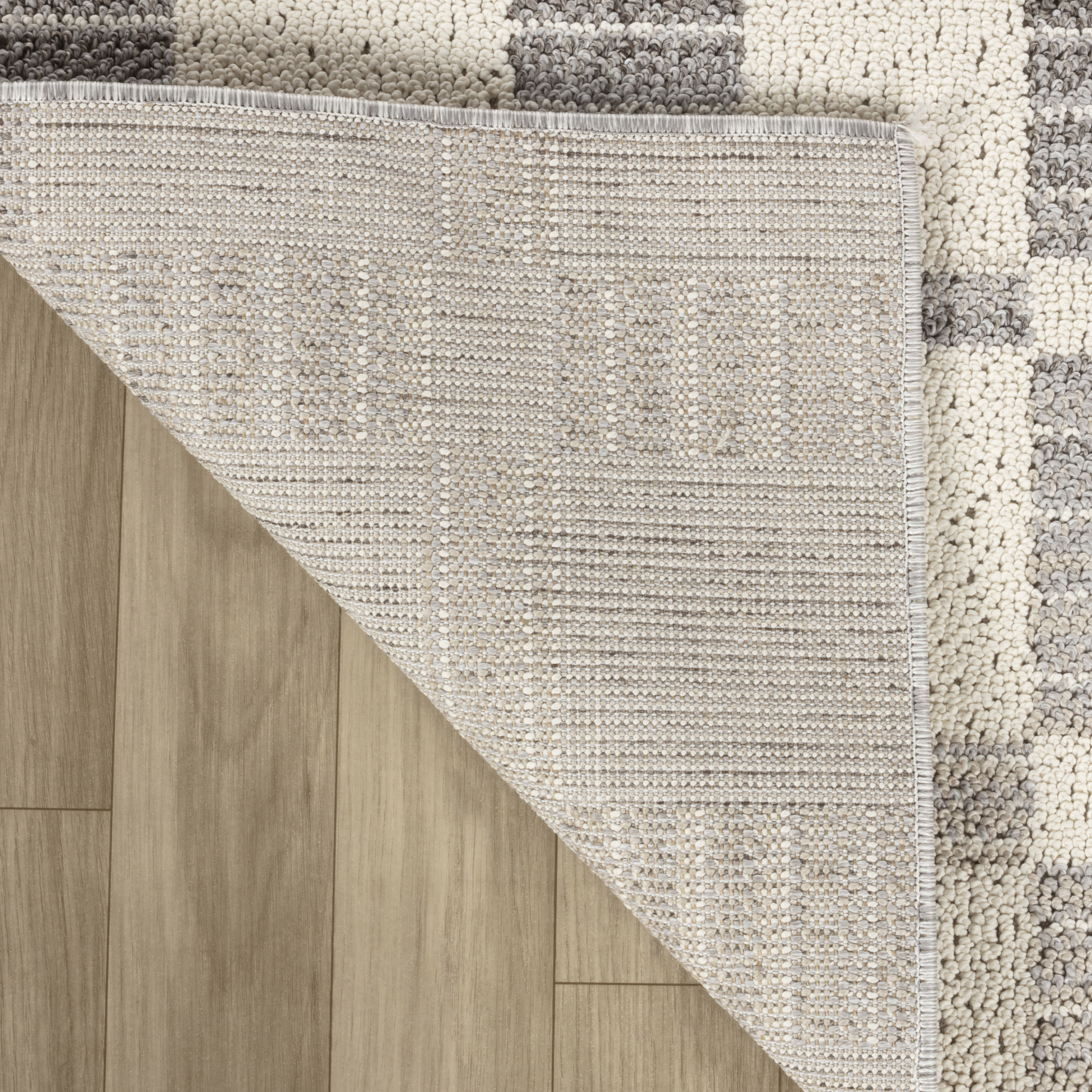 Rug Branch Jules Checkered Indoor Area Rug, Grey Beige, Modern - Living Room, Bedroom, Dining Room, and Kitchen