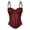 Wine, variant on Fashionable Denim Drawstring Bra with Lace Camisole, Backless Padded Top for Casual Daily Wear, Breathable Polyester Fabric