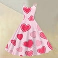 thumbnail image 2 of Valentine's Day Retro Heart Print Off-Shoulder Sleeveless Dress For Women 2026 Elegant Evening Prom Party Dress Pink S, 2 of 4