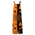 thumbnail image 5 of EANJE Halloween Overalls for Women, Sleeveless Spaghetti Strap Jumpsuit with Pockets, Print Wide Leg Baggy Romper, Adjustable Straps Fall Holiday Party Outfit Ginger 5XL, 5 of 6