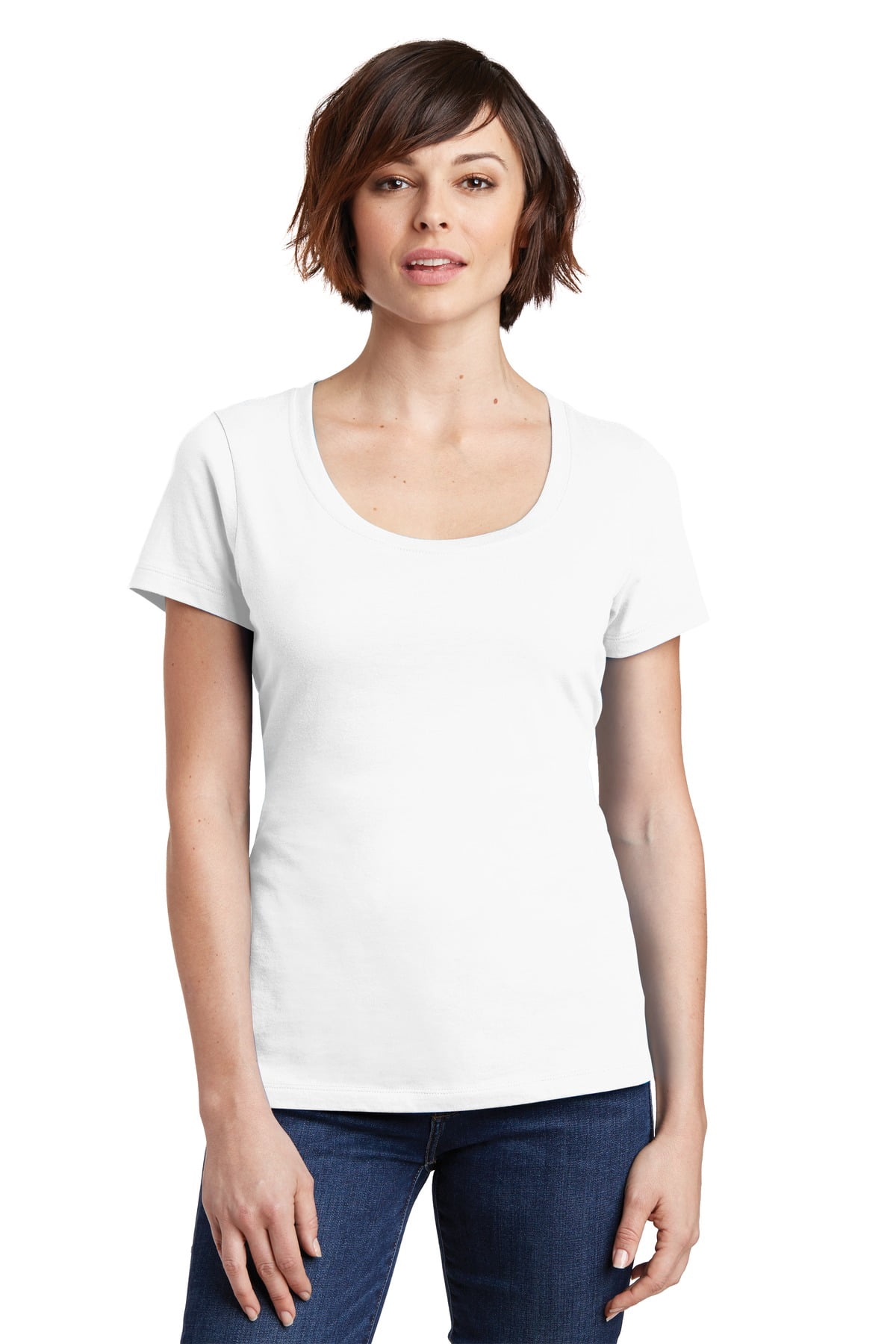 combed ring spun cotton Scoop Neck T 
