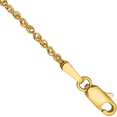 thumbnail image 2 of 14K Solid Yellow Gold 1.7mm Rope Chain Anklet Summer Beach Foot Ankle Bracelet, 2 of 6