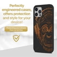 thumbnail image 2 of Case Yard Wooden Case for iPhone-12/12-Pro Soft TPU Silicone cover Slim Fit Shockproof Wood Protective Phone Cover for Girls Boys Men and Women Supports Wireless Charging Headphone Monkey Design, 2 of 7