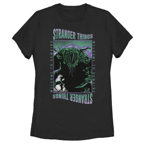 Netflix Women's Stranger Things Welcome To Hawkins Demogorgon Graphic T-Shirt