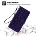thumbnail image 5 of Dteck Galaxy S20 FE (Fan Edition) 5G Case, Embossed Flower PU Leather Magnetic Folio Flip Wallet Case Built-in Card Holder with Wrist Strap Stand Cover For Samsung Galaxy S20 FE 6.5 inch, Purple, 5 of 5