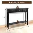 thumbnail image 3 of Urbanest Burlington Solid Wood Console Table with 3 Drawers & Lower Shelf – Entryway Table, Hallway Sofa Table, Narrow Accent Table for Living Room – 39.5″ × 9.5″ × 32″ – Black Farmhouse Decor, 3 of 7