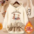 thumbnail image 3 of Sudadera con capucha de terciopelo grueso de invierno para mujer, sudadera con capucha con letras para mujer, jersey de talla grande, tops de manga larga de lana de cordero cálidos, abrigo, 3 of 5
