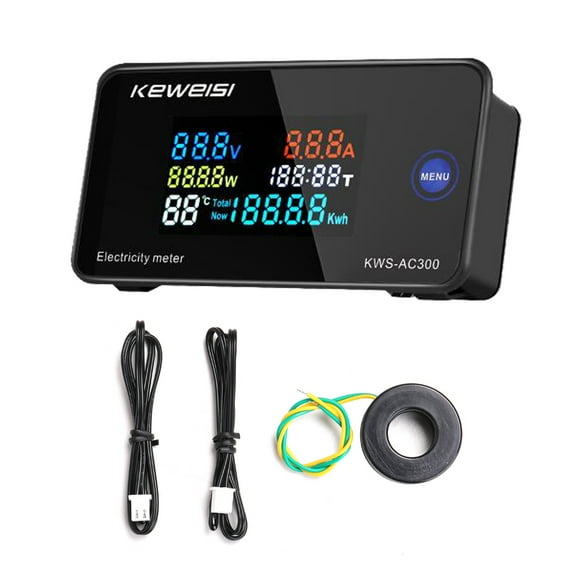 AC50-300V Voltmètre Numérique Ampèremètre de Puissance Tension Température Humidité Appareil de Mesure 10A/100A Fermer-Ct Ouvert-Ct en Option