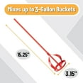 thumbnail image 2 of Paint Mixer for Drill -Mud Mixer, Paint Mixer for Drill, Heavy Duty Plaster and Paint Mixing Paddle for Standard Drills - Painting and Plastering Mixer Stirrer Tool (Red), 2 of 8
