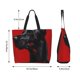 thumbnail image 5 of Balery Black Dog Red Background Bolsa Tote Estilo Estético con Cremalleras, Bolsa de Hombro, Bolsa de Compras Grande y Plegable, 5 of 8
