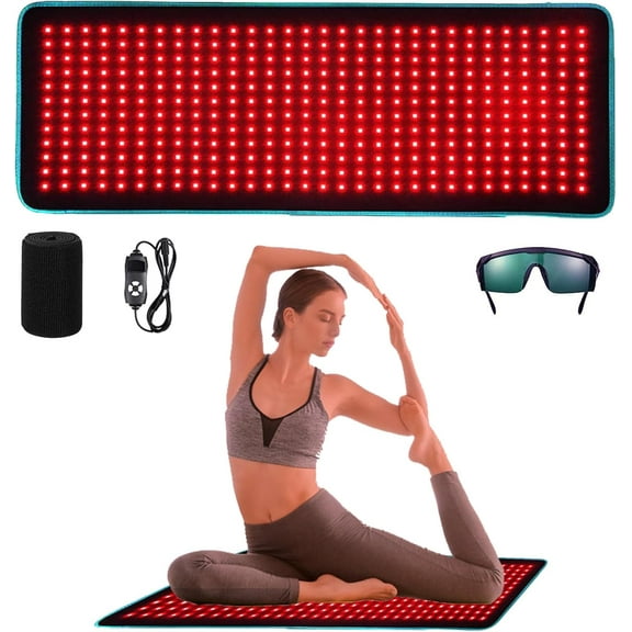 Red Light Therapy Mat for Relaxation,Red Light Therapy for Body 660nm/850nm Full Body Blanket, Adjustable Brightness and Timer, Great Gift for Elderly, Family, Fitness, Health Enthusiasts