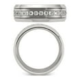 thumbnail image 4 of Mens Titanium Polished Band Ring with Synthetic Cubic Zirocnias (8mm), 4 of 4