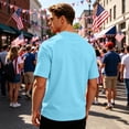 thumbnail image 4 of Fabrcox 250th Anniversary USA Shirt 1776-2026 Flag Print Patriotic T Shirts for Men Freedom Celebration Short Sleeve 4th of July Shirts for Men Blue 4XL, 4 of 6