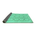thumbnail image 2 of Ahgly Company Indoor Round Abstract Turquoise Blue Modern Area Rugs, 4' Round, 2 of 4