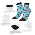 thumbnail image 5 of Fuzoiu Animal Pirate Print Adult Socks, Crew Moisture-wicking Socks, Unisex Cushion Crew Socks,Casual Sports Ankle Socks, 5 of 7