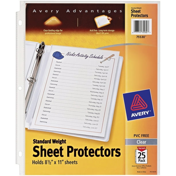 Avery Protecteurs de Feuille de Poids Standard 25/Pkg-